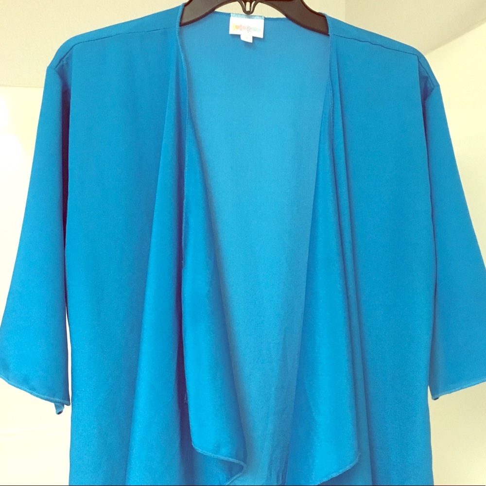 👙 LuLaRoe Solid Blue Shirley Kimono - Size S